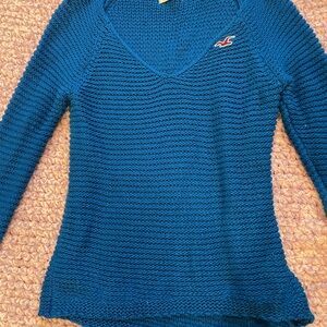 Hollister Blue V-Neck Sweater